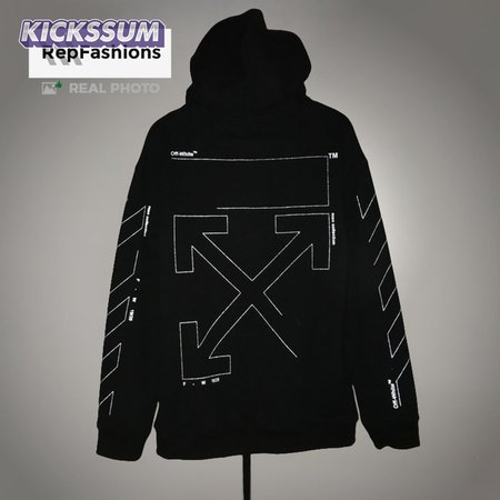 Off White Unfinished Hooded Sweatshirt