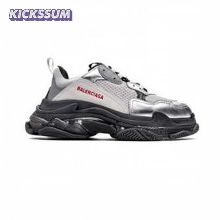 BALENCIAGA TRIPLE S WHITE & BLACK SOLE SNEAKERS - BB170