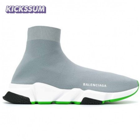 BALENCIAGA SPEED TRAINER METALLIC SILVER NEON - BB19