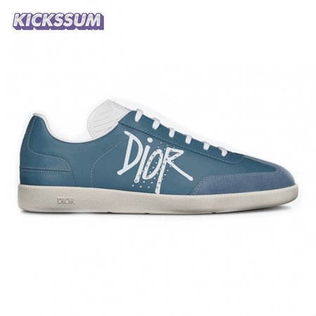 DIOR B01 SNEAKER BLUE SMOOTH CALFSKIN AND SUEDE WITH DIOR AND SHAWN SIGNATURE - CD57