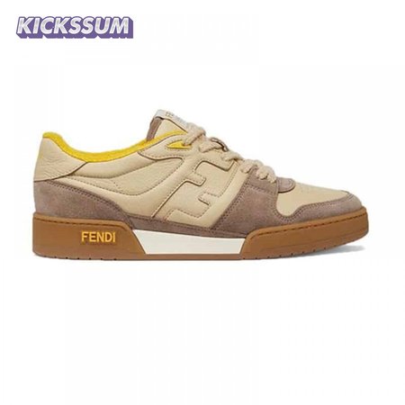 Fendi Match Beige Suede Low-Top Sneakers - FD32