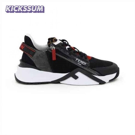 FENDI CHUNKY LACE-UP TRAINERS BLACK - FD19