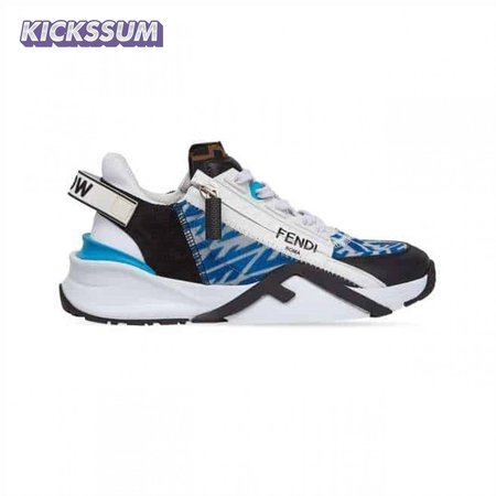 FENDI FLOW LIGHT BLUE NYLON LOW TOPS SNEAKERS - FD02