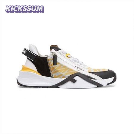 FENDI FLOW YELLOW NYLON LOW TOPS SNEAKERS - FD01