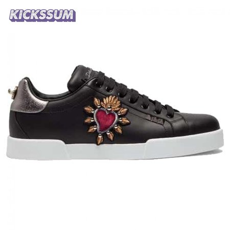 DOLCE & GABBANA SNEAKERS PORTOFINO IN VITELLO NAPPATO CON PATCH - DG22