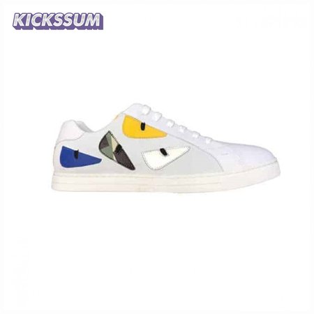 FENDI MONSTER EYES LOW-TOP TRAINERS SNEAKERS IN WHITE - FD06
