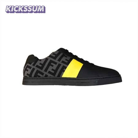 FENDI FF LOGO PRINT LOW-TOP SNEAKERS - FD18