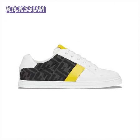 FENDI FF LOGO PRINT LOW-TOP SNEAKERS - FD17
