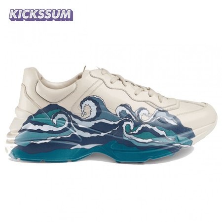 GUCCI RHYTON LEATHER SNEAKER WITH WAVE