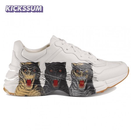 GUCCI RHYTON LEATHER SNEAKER WITH TIGERS
