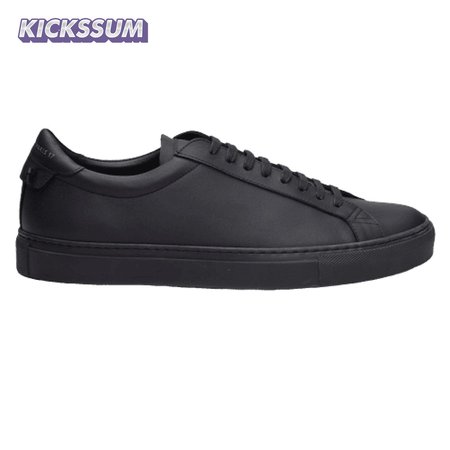 GIVENCHY URBAN STREET LOW-TOP LEATHER TRAINERS TRIPLE BLACK - GVC25
