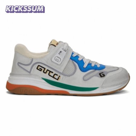 GUCCI G LINE SNEAKERS IN LEATHER AND MESH WITH EMBROIDERED LOGO - GC117