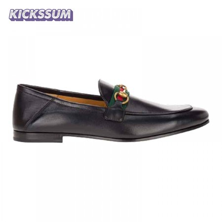 GUCCI 10MM LEATHER FOLDABLED LOAFERS W/ WEB - LDG017
