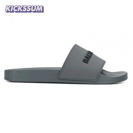 BALENCIAGA RUBBER LOGO POOL SLIDE SANDALS - BBS8