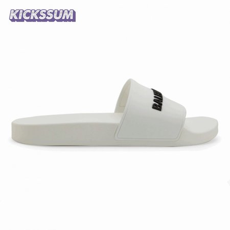 BALENCIAGA RUBBER LOGO POOL SLIDE SANDALS - BBS7