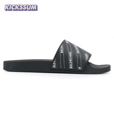 BALENCIAGA RUBBER LOGO POOL SLIDE SANDALS - BBS6