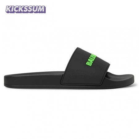 BALENCIAGA RUBBER LOGO POOL SLIDE SANDALS - BBS3